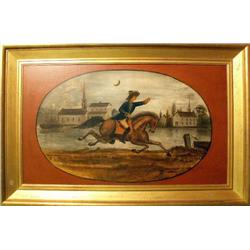A FRAMED OIL ON CANVAS