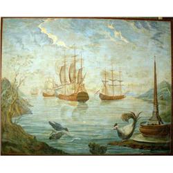 A FRAMED OIL ON CANVAS
