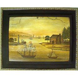 A FRAMED OIL ON BOARD