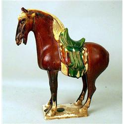 A POLYCHROME DECORATED SANCI GLAZED POT