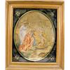 Image 1 : AN EGLOMISE AND PARCEL GILT FRAMED SILK