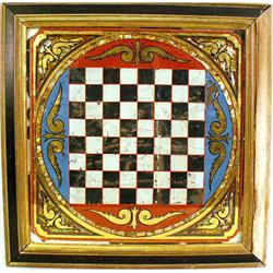 AN EGLOMISE POLYCHROME GAME BOARD