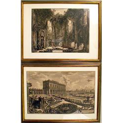 TWO FRAMED ENGRAVINGS