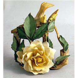 A CYBIS HAND PAINTED YELLOW ROSE