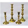 Image 1 : A PAIR OF BELL METAL BALUSTER CANDLESTI