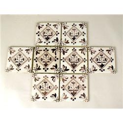 A GROUP OF EIGHT EARLY DELFT MULBERRY O