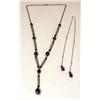 Image 1 : A GREEN CRYSTAL AND SILVER TONE NECKLAC