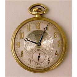 A GOLD CASED GRUEN POCKET WATCH