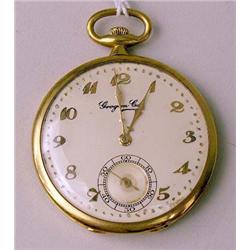 A GOLD CASE GROGAN POCKET WATCH