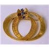 Image 1 : A 14K YELLOW GOLD AND SAPPHIRE DOUBLE C