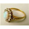 Image 2 : A 14K YELLOW GOLD, OPAL, AND DIAMOND RI