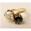 Image 1 : A 14K YELLOW GOLD DIAMOND AND SAPPHIRE 