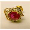 Image 3 : A PAIR OF OVAL RUBY AND ROUND AND BAGUE