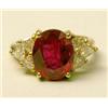 Image 2 : A 14K YELLOW GOLD, LARGE CITRINE, RUBY,