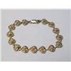 Image 2 : A 10K YELLOW GOLD HEART LINK BRACELET
