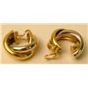 Image 2 : A PAIR OF CARTIER 18K THREE COLOR GOLD 