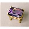 Image 3 : A YELLOW GOLD EMERALD CUT 7CT AMETHYST 