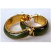 Image 2 : A PAIR OF 14K YELLOW GOLD BLACK ENAMEL 