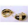 Image 3 : A PAIR OF 14K YELLOW GOLD BLACK ENAMEL 