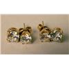 Image 2 : A PAIR OF 14K YELLOW GOLD DIAMOND STUD 