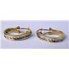 Image 2 : A PAIR OF 14K YELLOW GOLD AND DIAMOND H