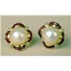 Image 1 : A PAIR OF 14K MABE PEARL CLIP EARRINGS