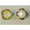 Image 2 : A PAIR OF 14K MABE PEARL CLIP EARRINGS