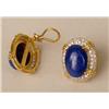 Image 3 : A 14K YELLOW GOLD AND LAPIS EARRING AND