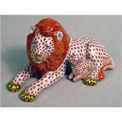 A LION AND LAMB FIGURAL GROUP