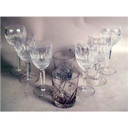 A GROUP OF WATERFORD CRYSTAL GLASSES AN