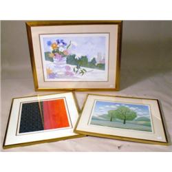THREE FRAMED COLOR LITHOGRAPHS