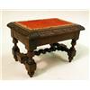 Image 1 : A JACOBEAN STYLE CARVED OAK FOOTSTOOL