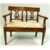 Image 1 : A NEOCLASSICAL WALNUT DOUBLE CHAIR BACK