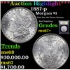 Image 1 : ***Auction Highlight*** 1887-p Morgan Dollar $1 Graded Gem++ Unc BY USCG (fc)