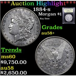 ***Auction Highlight*** 1884-s Morgan Dollar $1 Graded Choice AU/BU Slider+ By USCG (fc)