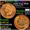 Image 1 : Proof ***Auction Highlight*** 1888 Top POP Indian Cent 1c Graded Gem+ Proof Red BY USCG (fc)