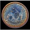 Image 3 : ***Auction Highlight*** 1858-p Rainbow Toned Seated Liberty Quarter 25c Graded BU+ By USCG (fc)