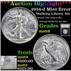 Image 1 : ***Auction Highlight*** 1934-d Mint Error Walking Liberty Half Dollar 50c Graded Choice Unc By USCG 