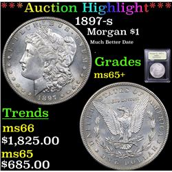 ***Auction Highlight*** 1897-s Morgan Dollar $1 Graded GEM+ Unc By USCG (fc)