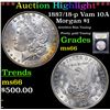 Image 1 : ***Auction Highlight*** 1887/18-p Vam 10A Morgan Dollar $1 Graded GEM+ Unc By USCG (fc)