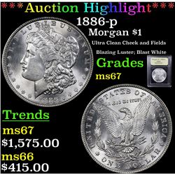 ***Auction Highlight*** 1886-p Morgan Dollar $1 Graded GEM++ Unc By USCG (fc)