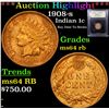 Image 1 : ***Auction Highlight*** 1908-s Indian Cent 1c Graded Choice Unc RB By USCG (fc)
