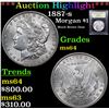 Image 1 : ***Auction Highlight*** 1887-s Morgan Dollar $1 Graded Choice Unc By USCG (fc)