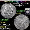 Image 1 : ***Auction Highlight*** 1893/3-p Vam 3 R5 Morgan Dollar $1 Graded Select Unc By USCG (fc)