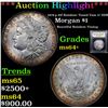 Image 1 : ***Auction Highlight*** 1878-p 8tf Rainbow Toned Vam 17 DDR Morgan Dollar $1 Graded Choice+ Unc By U