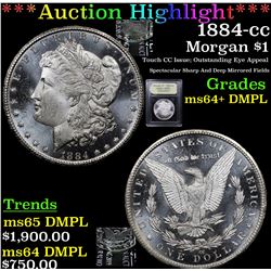 ***Auction Highlight*** 1884-cc Morgan Dollar $1 Graded Choice Unc+ DMPL By USCG (fc)