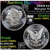 Image 1 : ***Auction Highlight*** 1884-cc Morgan Dollar $1 Graded Choice Unc+ DMPL By USCG (fc)