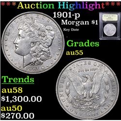 ***Auction Highlight*** 1901-p Morgan Dollar $1 Graded Choice AU By USCG (fc)