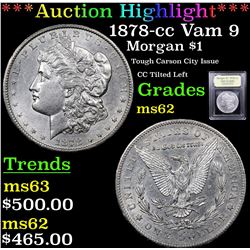 ***Auction Highlight*** 1878-cc Vam 9 Morgan Dollar $1 Graded Select Unc By USCG (fc)