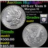 Image 1 : ***Auction Highlight*** 1878-cc Vam 9 Morgan Dollar $1 Graded Select Unc By USCG (fc)